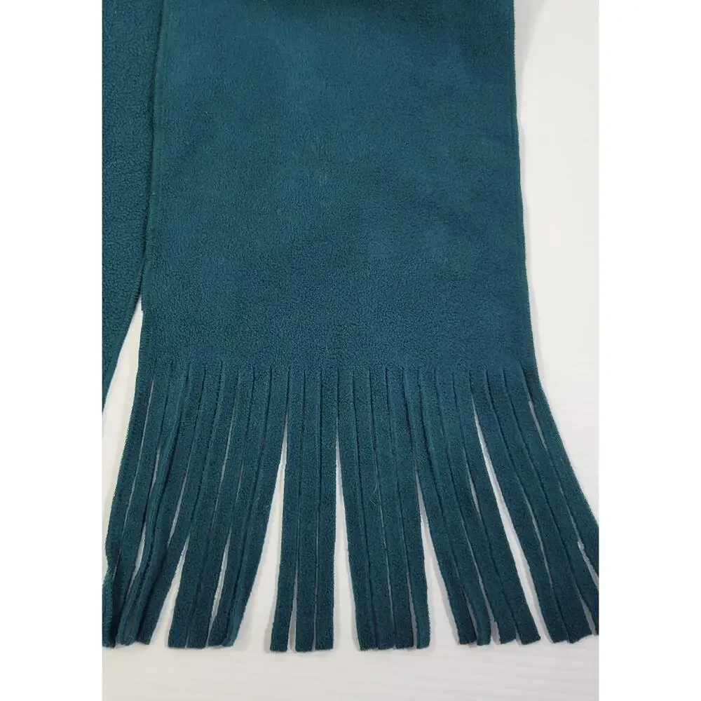 L0) Women Green Fringed Tassel Polyester Winter Scarf